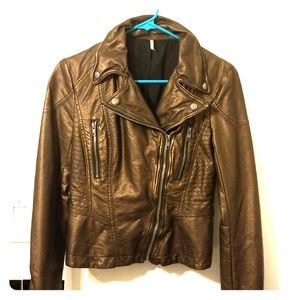 Free People faux leather moto jacket
